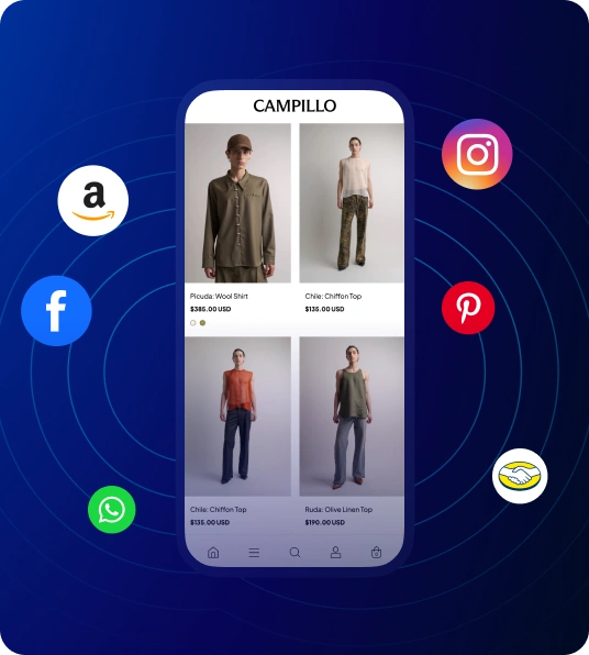 WhatsApp screen con productos