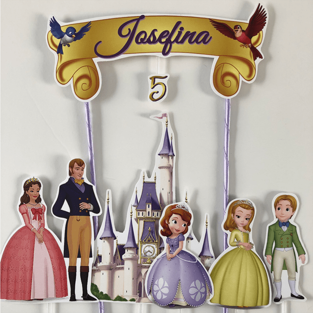 Cake Topper Pincho Adorno Torta Personalizado Princesita Sofia Primera