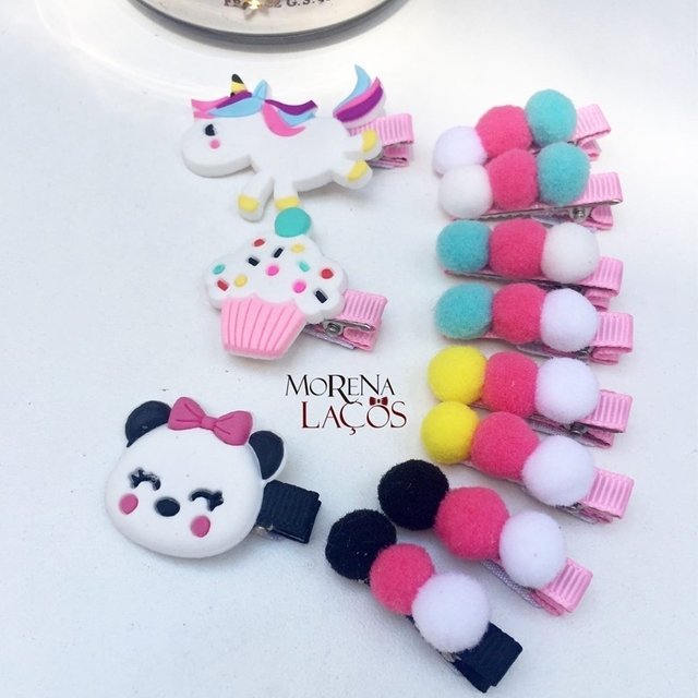 Kit 4 Hair Clips Fofos tamanho P ou Baby – Bibica Meninices Loja virtual  acessórios infantis tiaras laços e produtos artesanais.