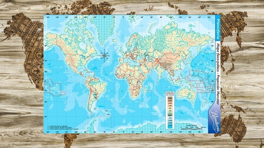 Mapa N Planisferio F Sico Pol Tico Rivadavia