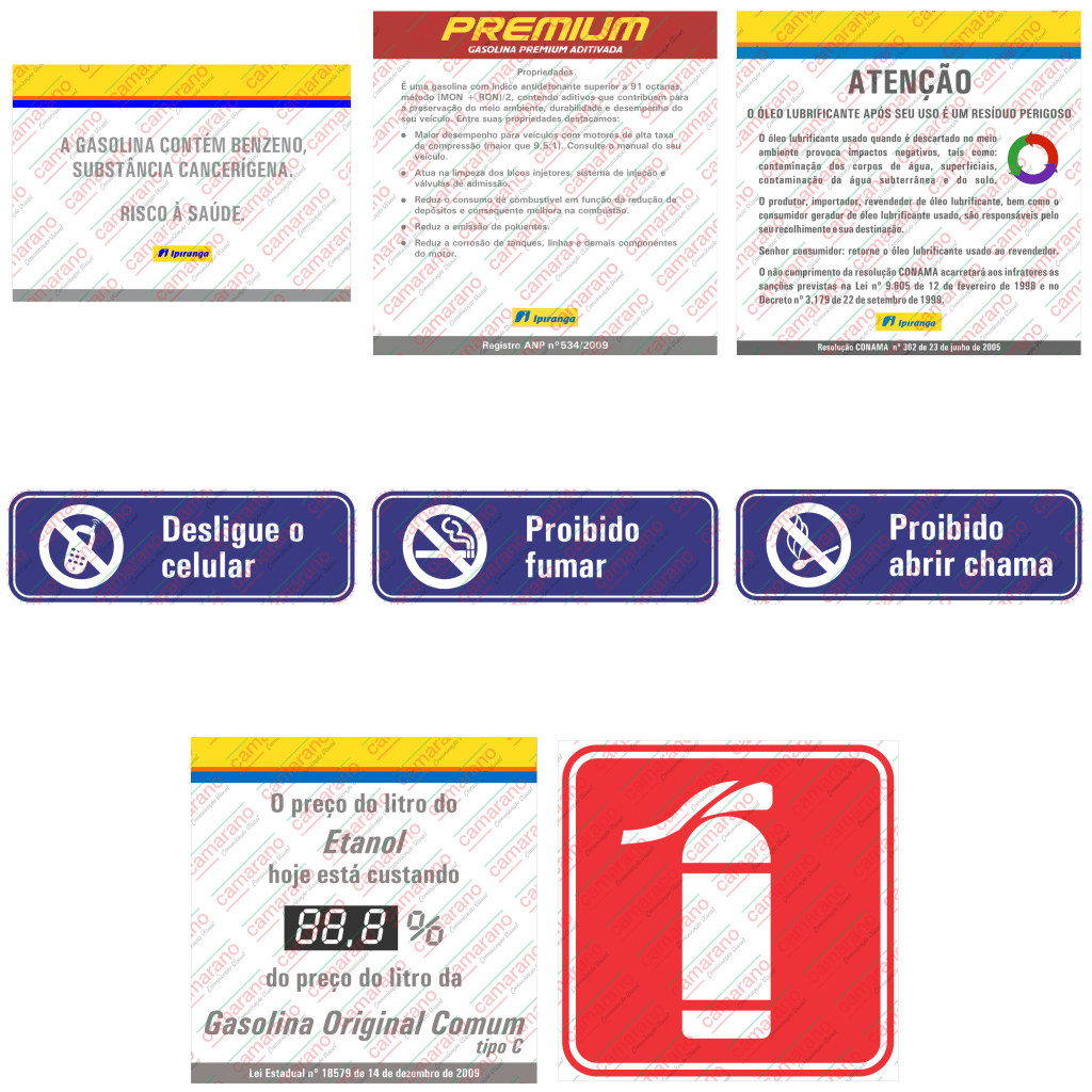 Kit Adesivos Para Pilar Propriedades Gasolina Super Aditivada Premium