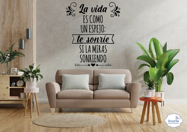 barbilla La selva amazónica Periódico FRASE - Vinilos Decorativos para pared - "La vida es como un espejo..."