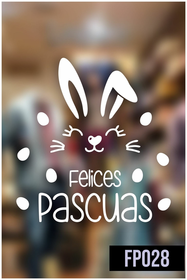 Felices Pascuas Conejo Y Huevitos Tienda Vinilos