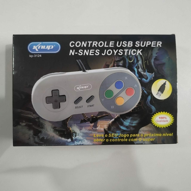 Controle USB Super Nintendo Snes Emulador Computador KNUP KP-3124