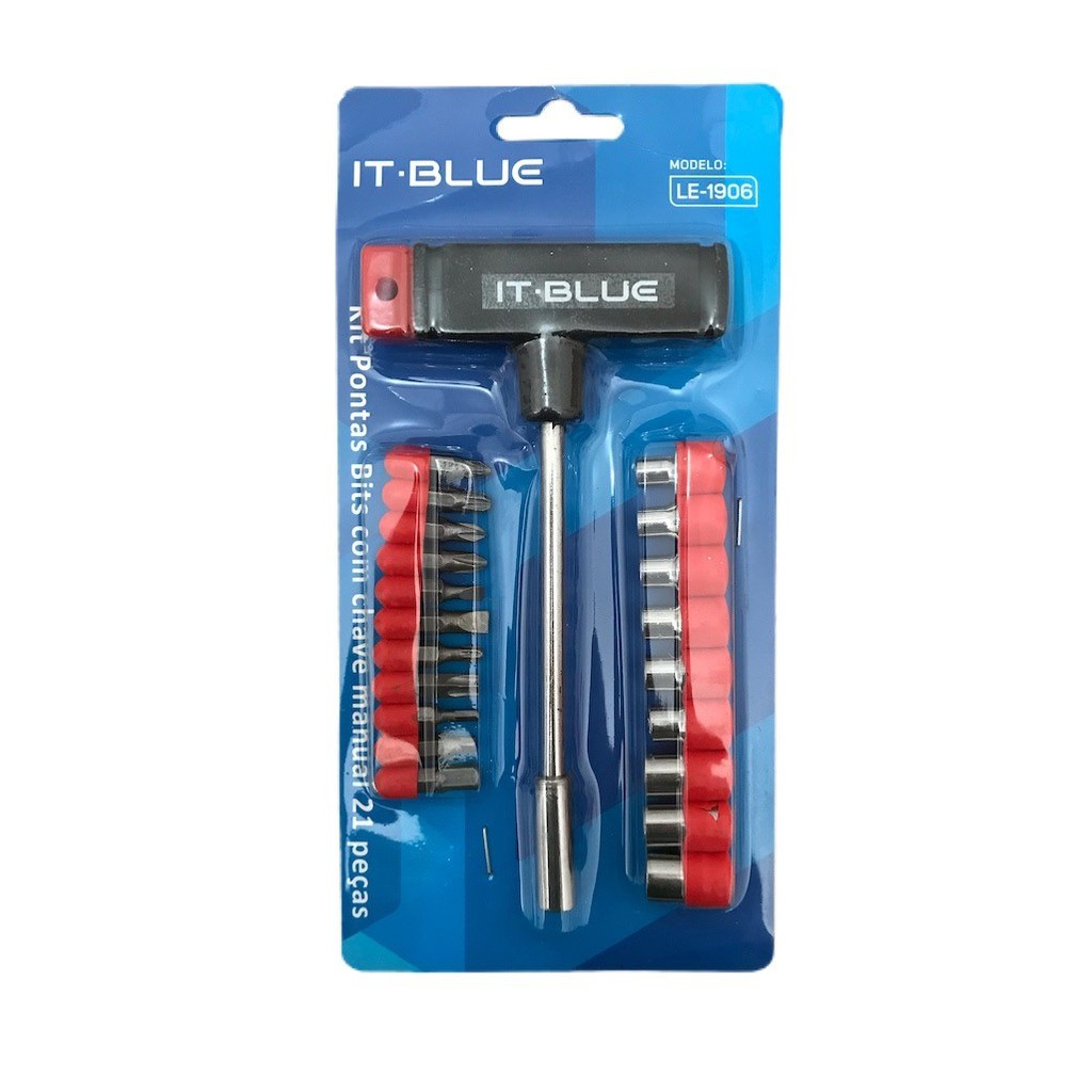 Kit Chave Manual Pontas Bits Multiuso Le It Blue