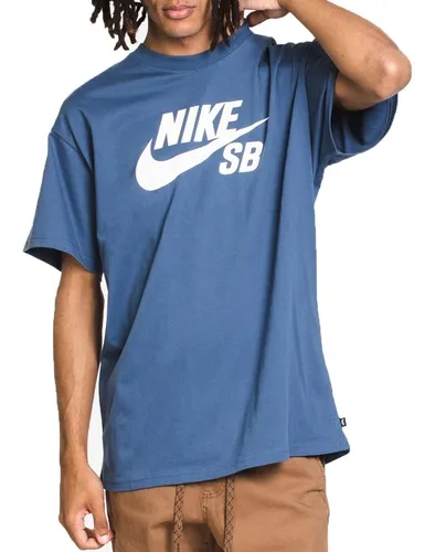 Remera Nike Sb Logo Azul Grande - Comprar en