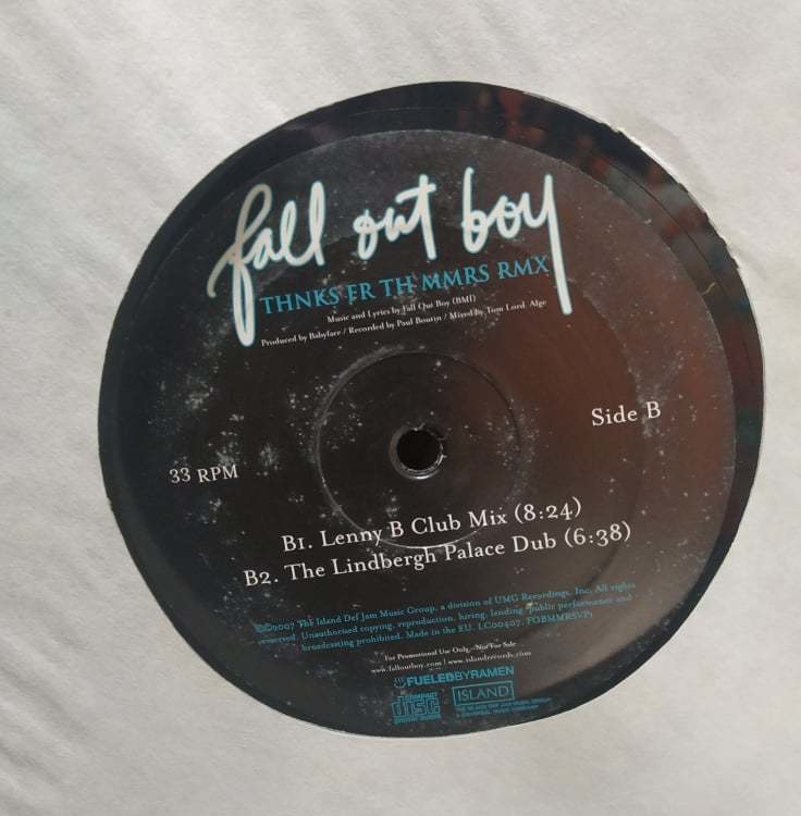 Fall Out Boy Thnks Fr Th Mmrs Rmx 2007 Pop House Music