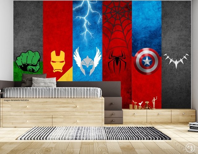 Quadro decorativo sala super heróis filme vingadores