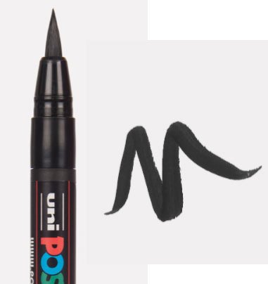 Marker Posca 0.1-10mm Brush Tip PCF-350 - Black