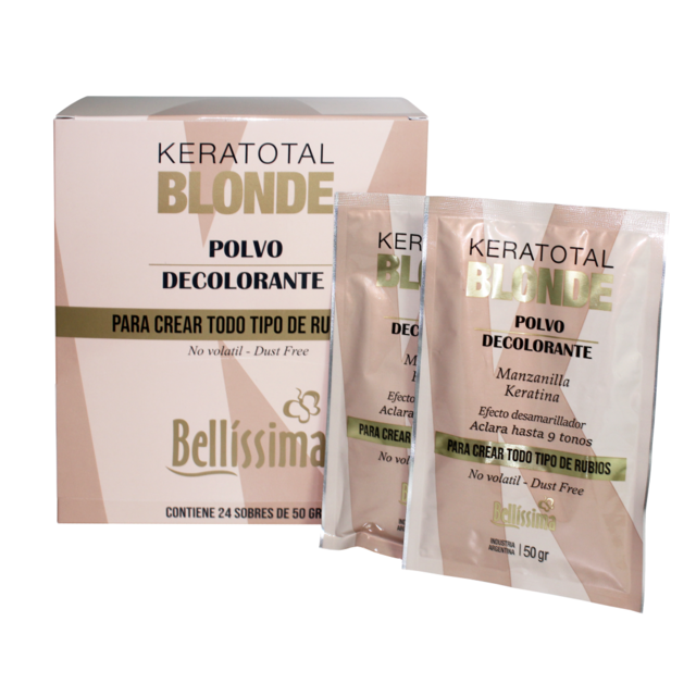 Polvo Decolorante Blonde Bellisima Keratina Y Manzanilla 50 Grs