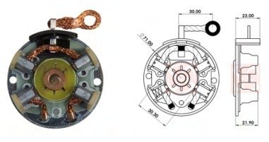 Porta-Escova Partida Ford Courier / Ecosport / Focus / Renault