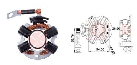 PORTA ESCOVA DO MOTOR DE PARTIDA 12V 28 MT UNIFAP - UF-1.133/4