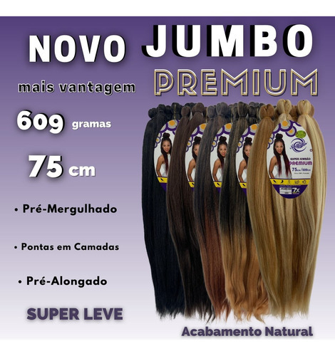 Super Jumbo Cherey Jumbão Para Tranças Box Braid Nagô Dread 60 cm