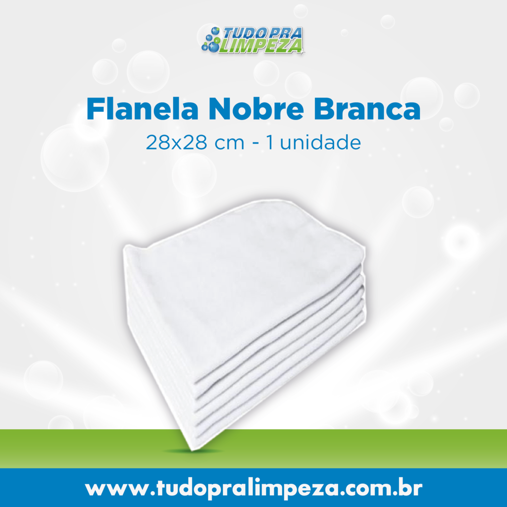 Flanela Nobre Branca 1 Unidade Tudo Pra Limpeza