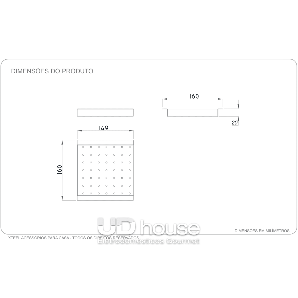 Porta Copos Ta As X Caras Para Calha Mida E Seca Inox Cm Xteel