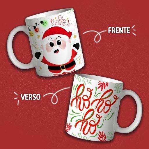 Caneca Ho Ho Ho Feliz Natal - Mai Personalizados