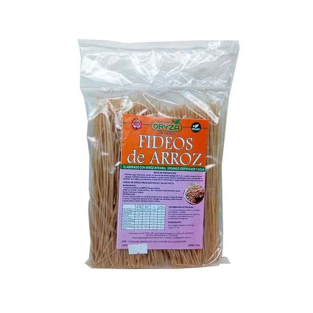 Fideos de Arroz Integral Orgánico Oryza 250 grs