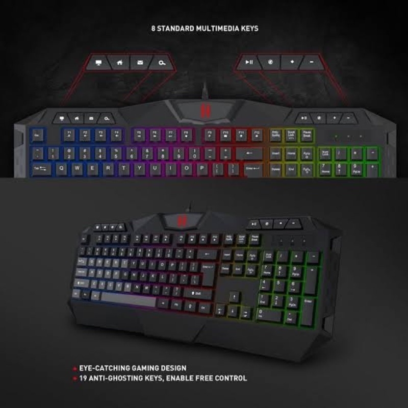 Teclado Gamer Led RGB Anti Ghosting Lehmox Hyper GT T5