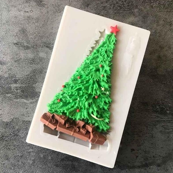 Molde De Silicone Pinheiro De Natal Para Confeitaria E Biscuit