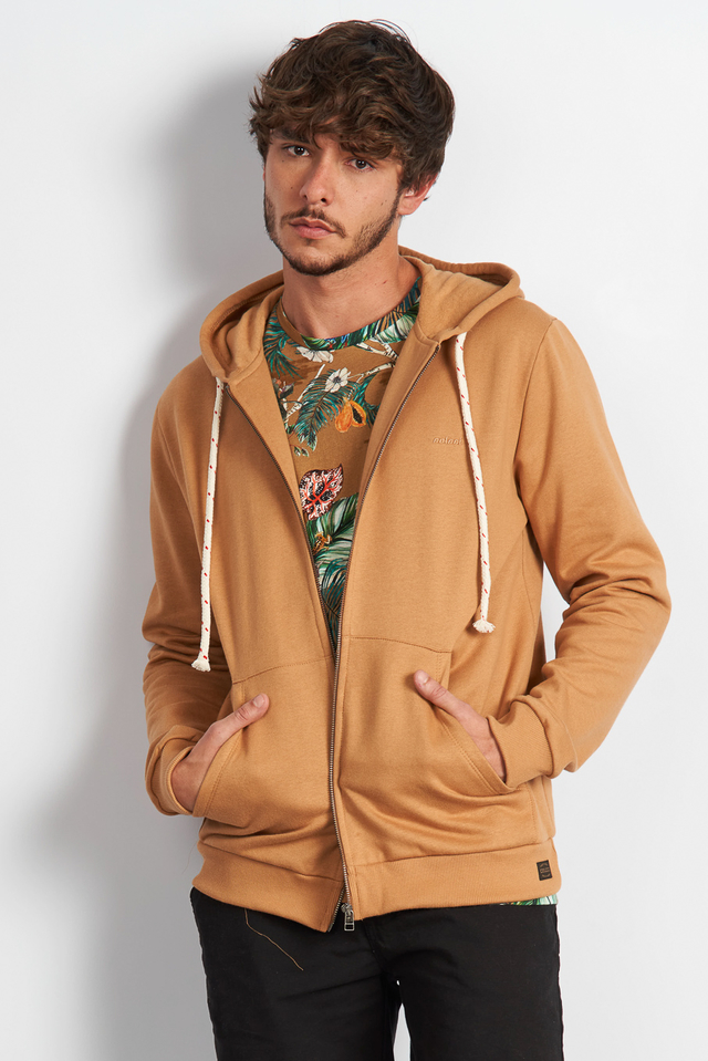 mens brown zip up moletom com capuz