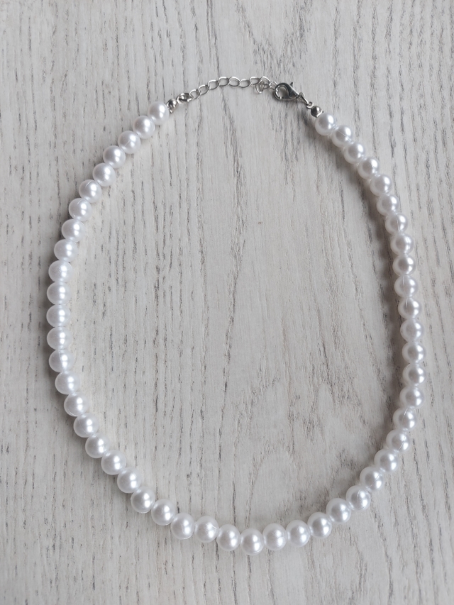 Collar perla blanco n°8 Buen Accesorios
