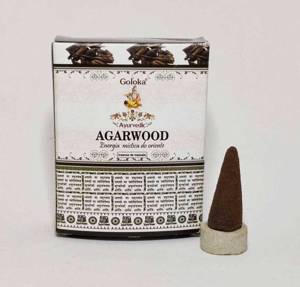 Incenso Goloka Ayurvedic Cone Agarwood