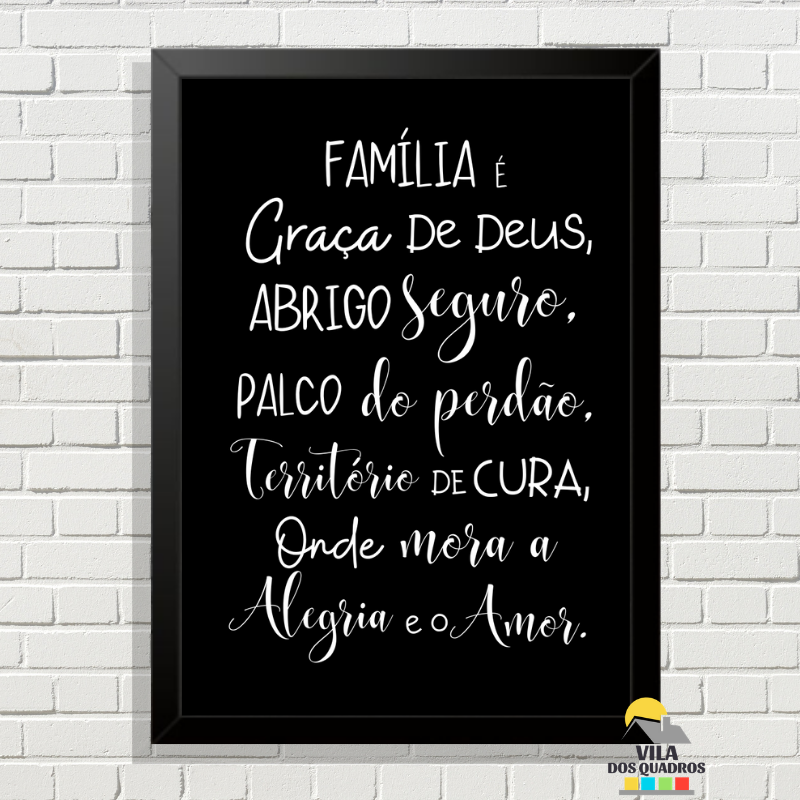 Quadro Decorativo Frase Fam Lia Gra A De Deus