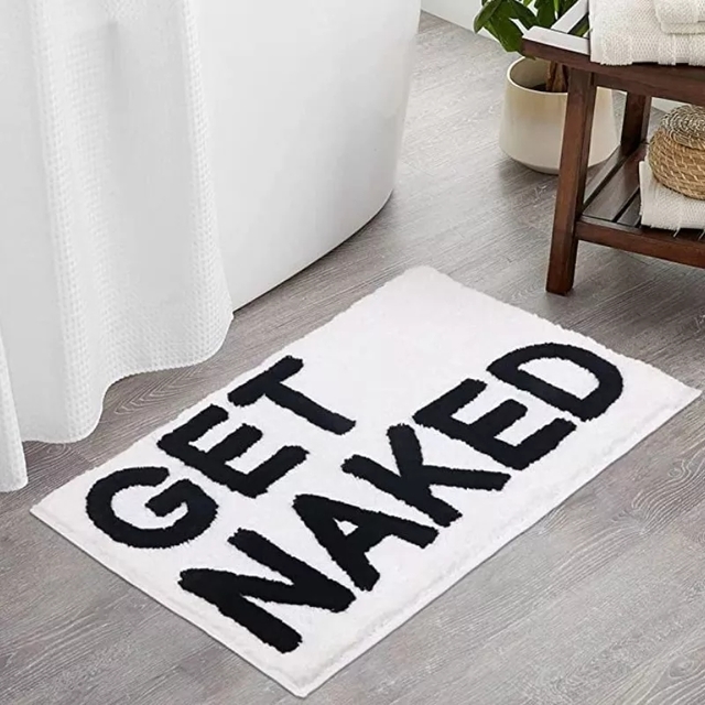 Tapete De Banheiro Antiderrapante Get Naked Off White