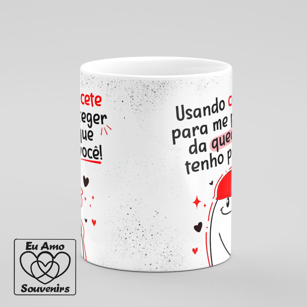 Caneca Flork Queda Por Você Eu Amo Souvenirs