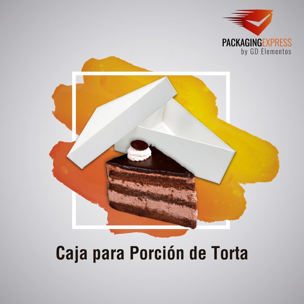 Caja para Porción de Torta Postres Blanca