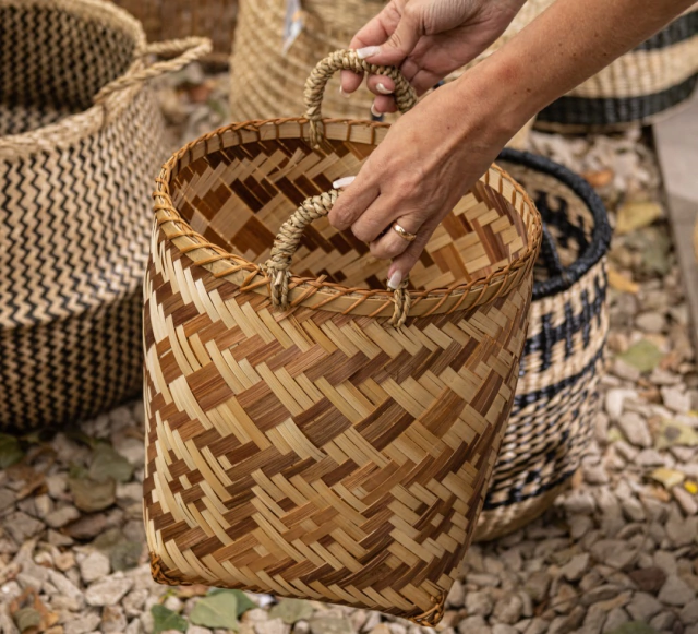 Canastos De Bamboo Y Rattan Medidas Wayka Deco