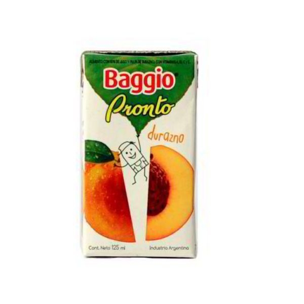 Jugo Baggio Pronto Durazno X 125 Ml Sabores Royal