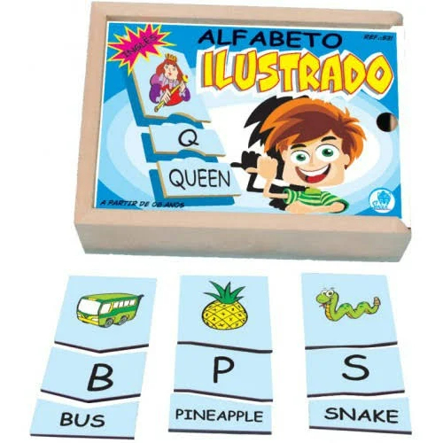 Quebra-Cabeça Alfabeto Ilustrado Inglês - 79 Peças