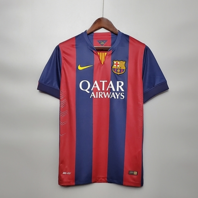 Camisa Barcelona 14/15 I Home Retro Vermelha e Azul Nike