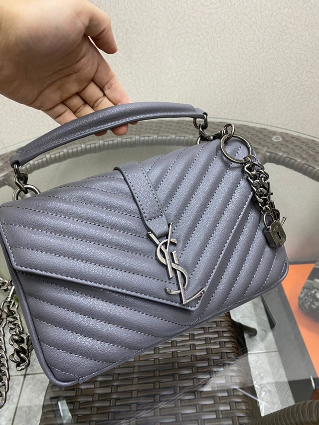 ysl college bolsa grey