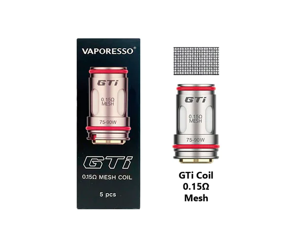 Resistencia VAPORESSO GTI 0 15 Ohms MESH COIL 75 90W