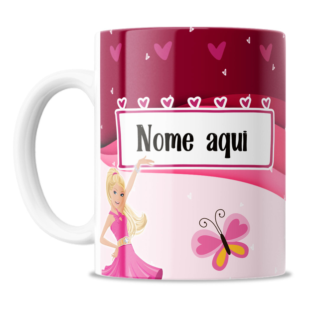 Caneca Personalizada Barbie Para Colorir