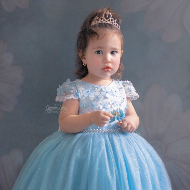 Vestido de Princesa Azul - 9 meses a 5 anos – O Mundo da Nuvem