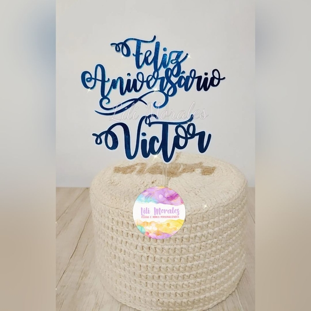 Topper Topo De Bolo Brilhantes Com Borboleta Personalizado