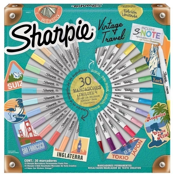 Marcadores Permanentes Sharpie Ruleta 30 Colores Tie-Dye
