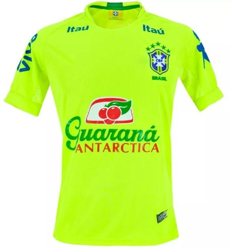 Camisa Seleção Brasileira Treino Todos os Patrocínios Nike Masculina - Verde