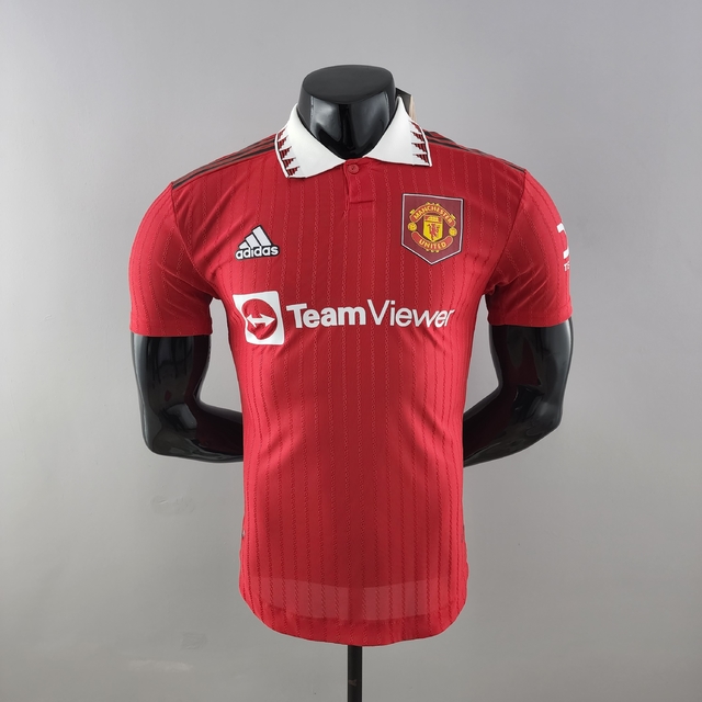 Camisa Pre Game Manchester United 2022 2023 Modelo Player Branca