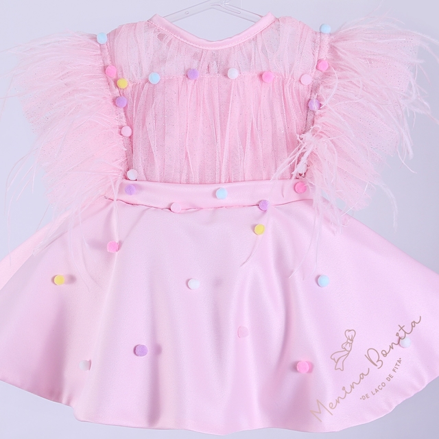 Roupa para boneca de 28 36cm vestido rosa laco de fita