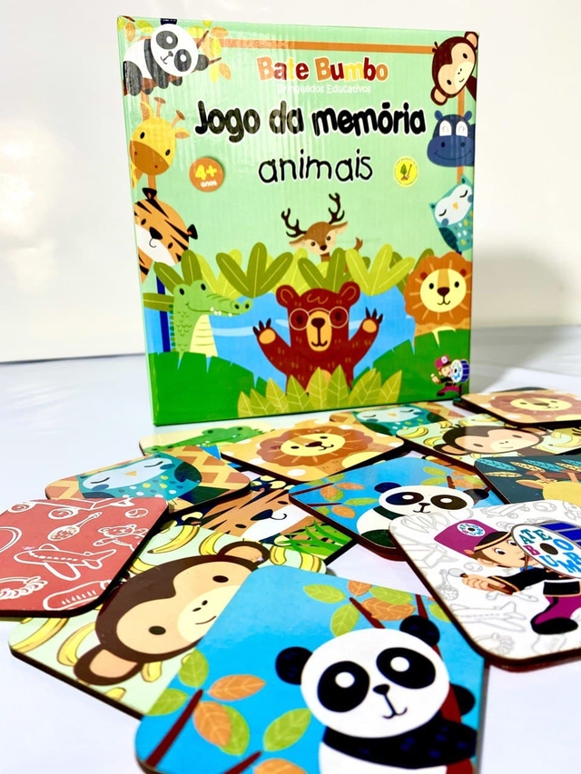 Jogo da Memória Animais 24 Peças Brinquedo Educativo de