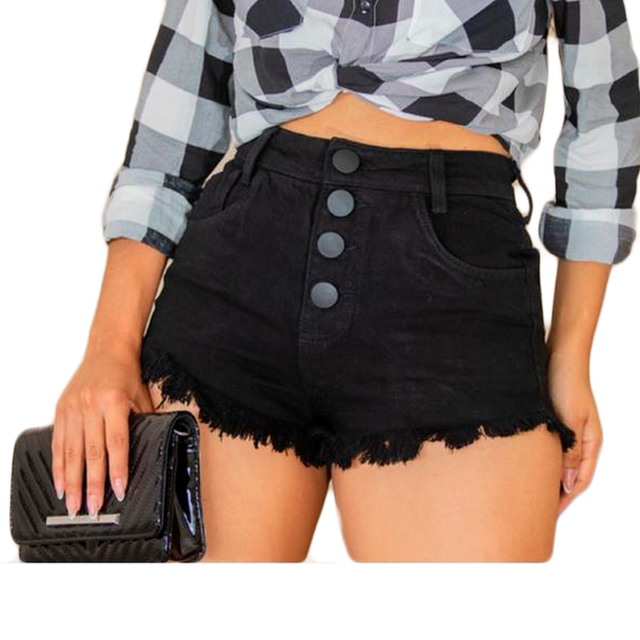 short jeans cos alto preto