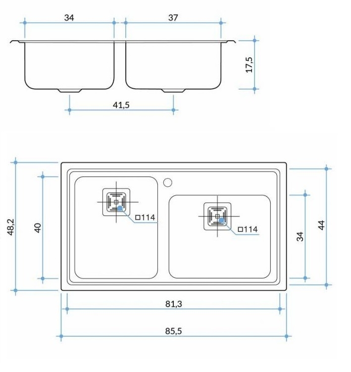 JOHNSON BACHA DOBLE QUADRA Q085A ACERO INOX