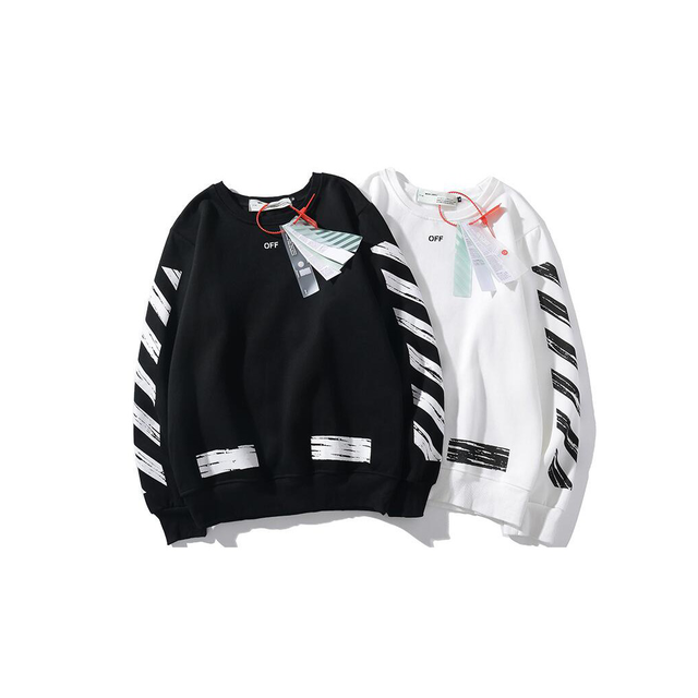 off white moletom com capuz black and white