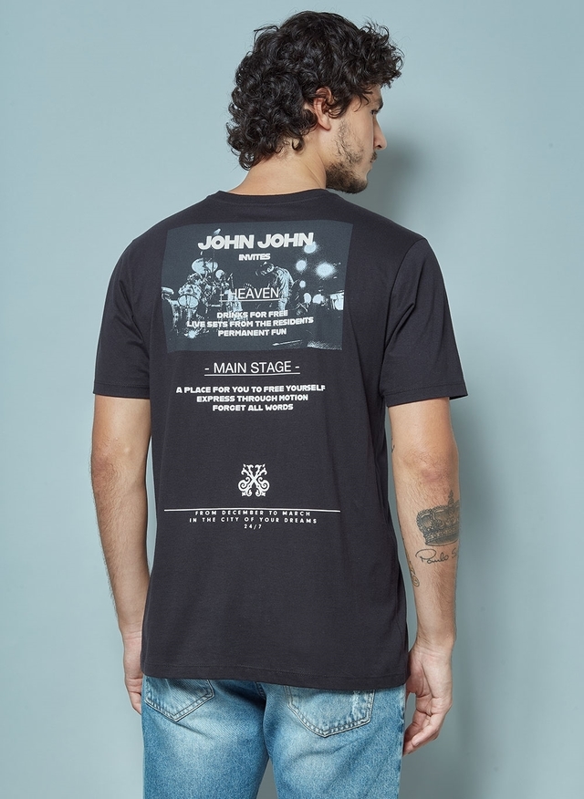 Camiseta John John Basic Logo Masculina - Preto