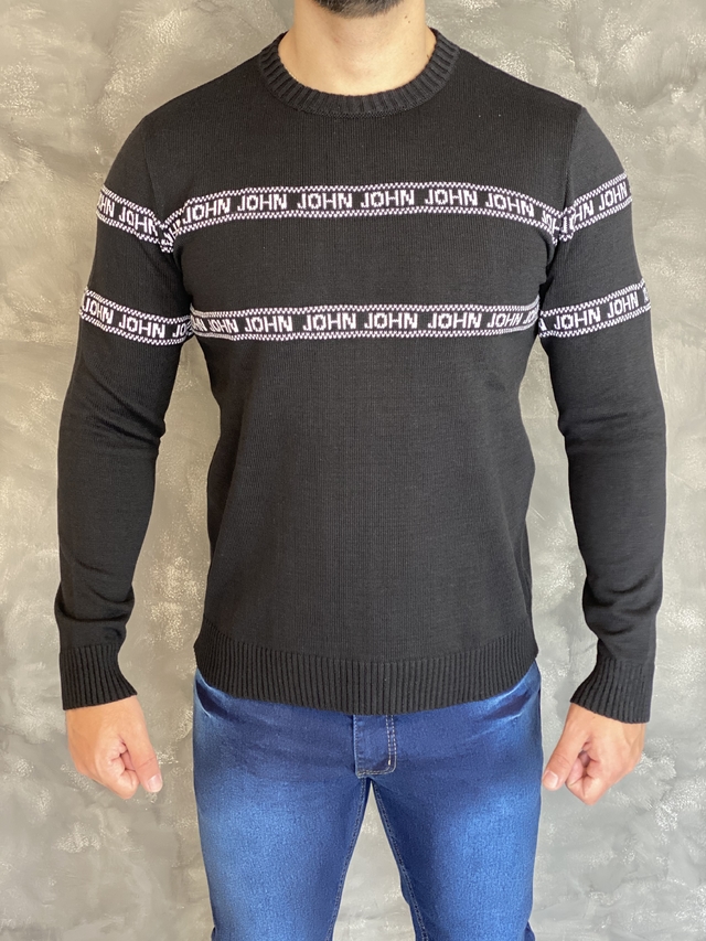 Blusa Masculina Tricot Michael - John John - Preto - Oqvestir