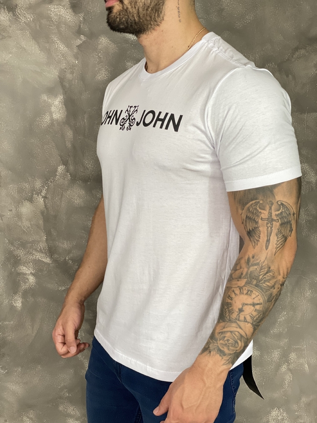 Camiseta John John Label Branca - Compre Agora
